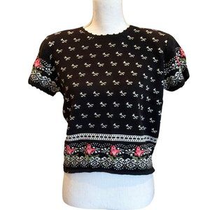 Vintage Components by Susan Bristol Sweater Fair Isle Fairy Cottage Core Sz 38